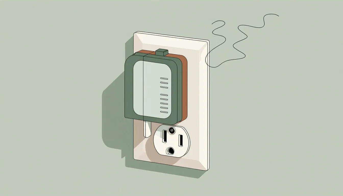 Plug-in air freshener in a wall outlet