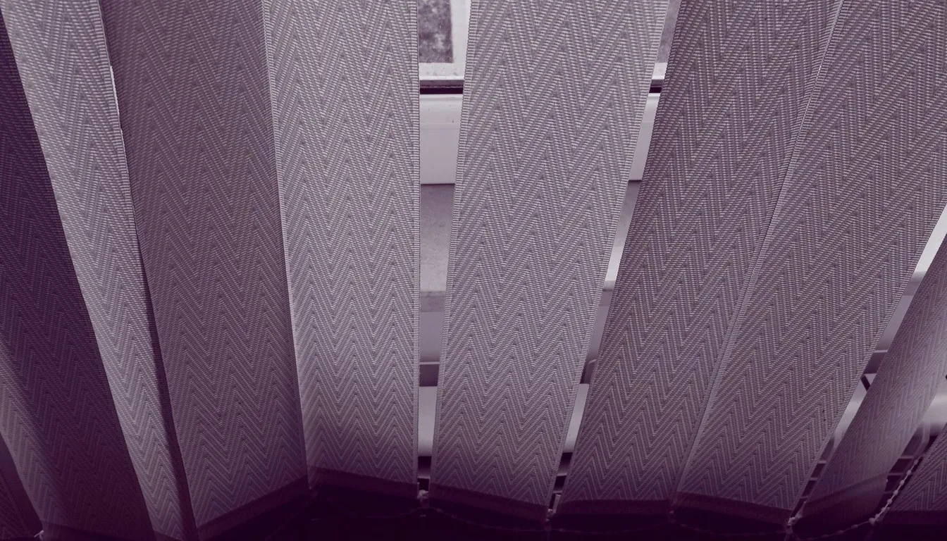 Close-up of vertical window blinds