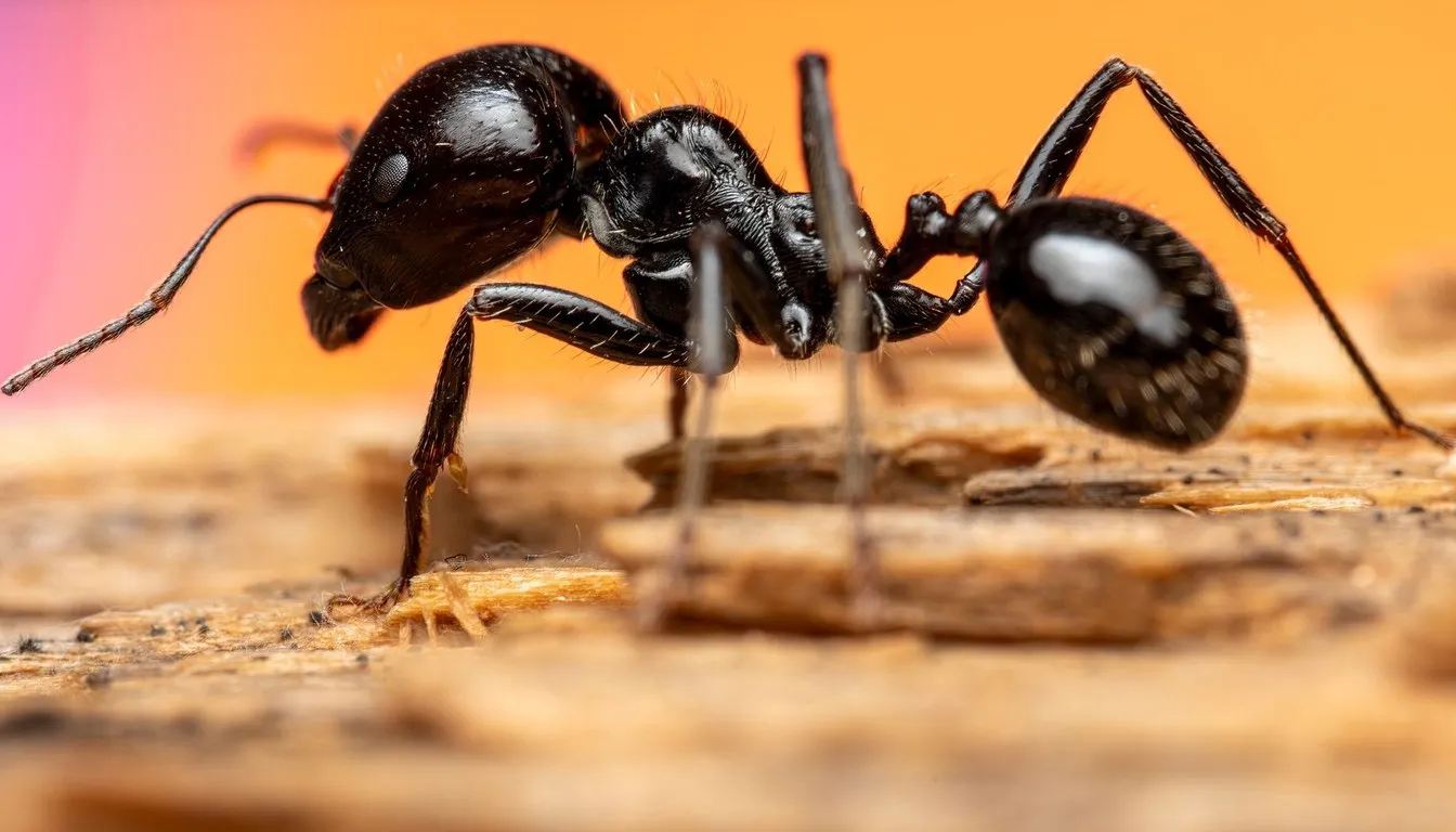 Black ant in macro detail
