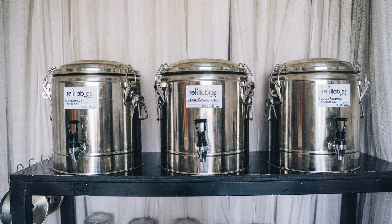Stainless steel drink dispensers with spigots on a stand