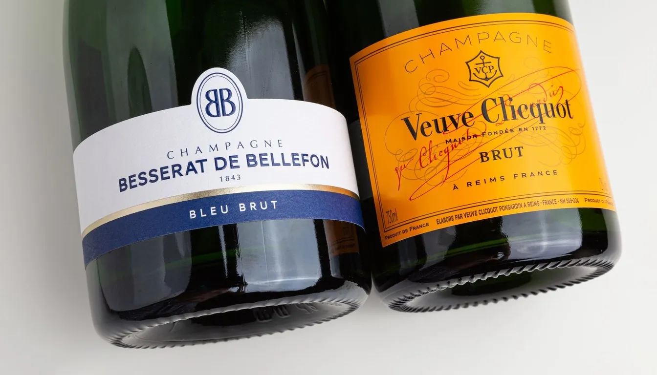 Champagne bottles side by side