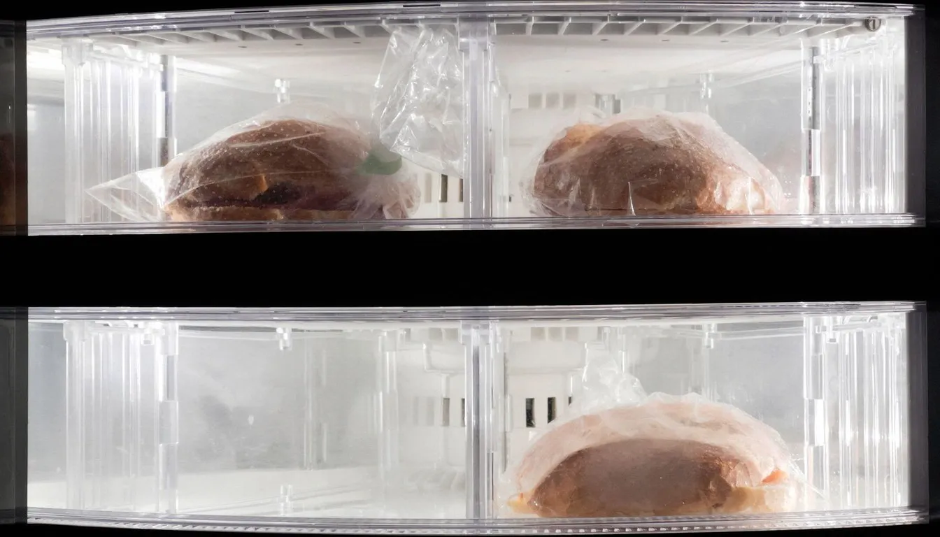 Frozen food stored in clear freezer drawers