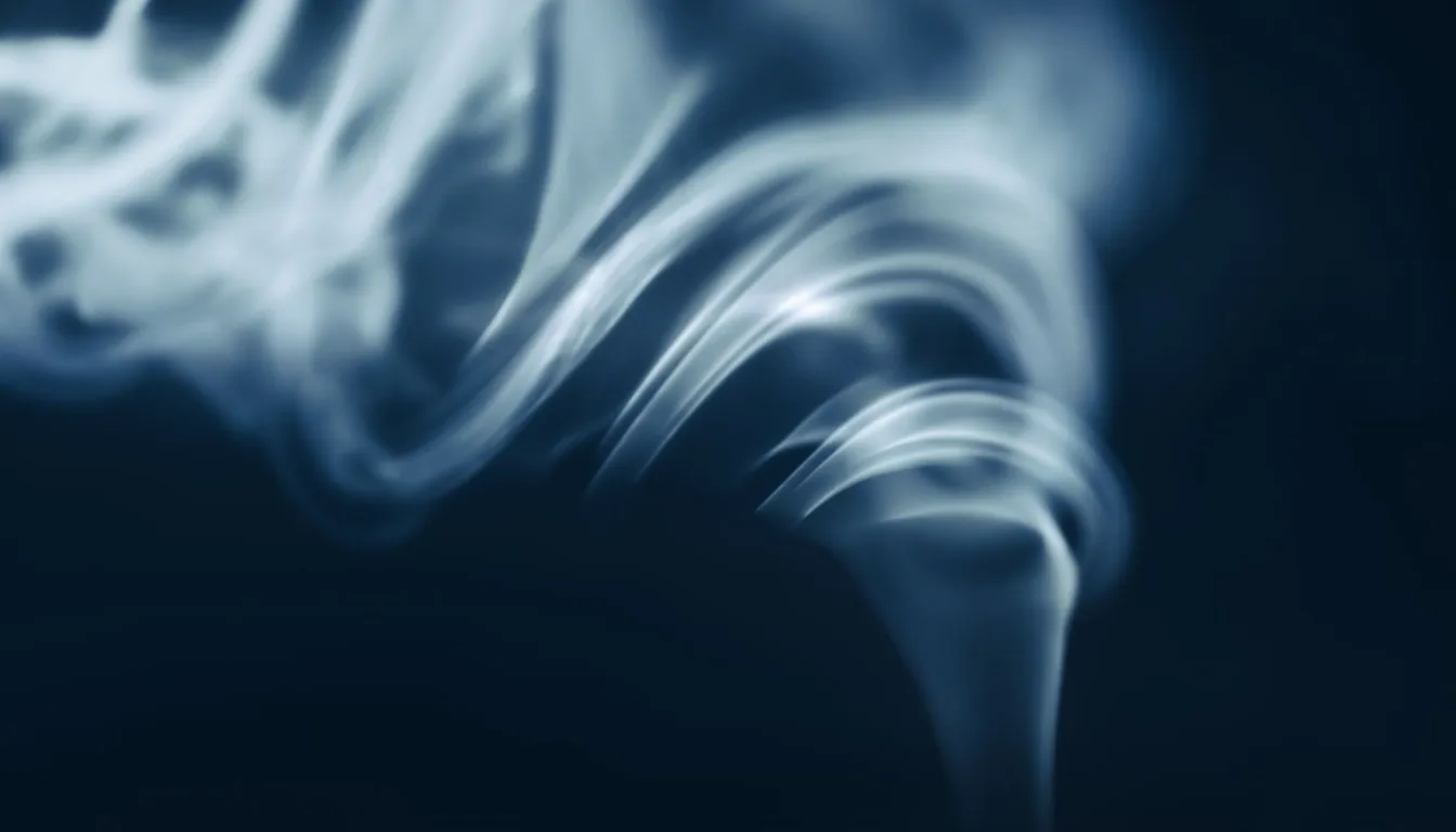 Swirl of white mist against a dark blue background