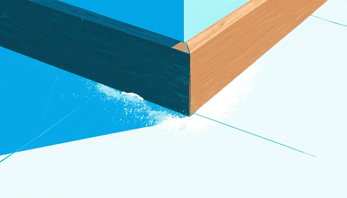 White powder dusted along a baseboard