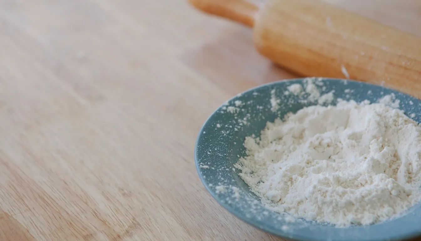 Bowl of fine white diatomaceous earth powder