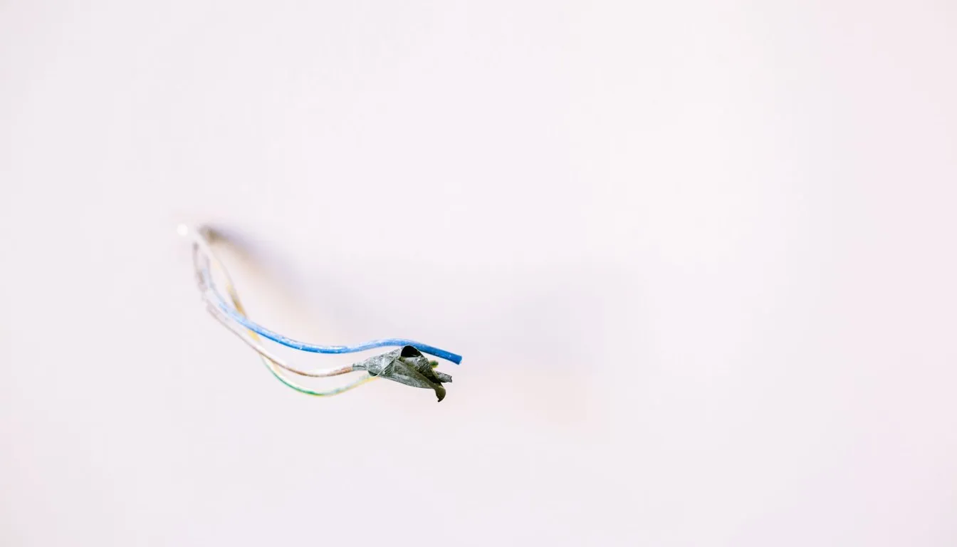 Exposed electrical wires protruding from a wall