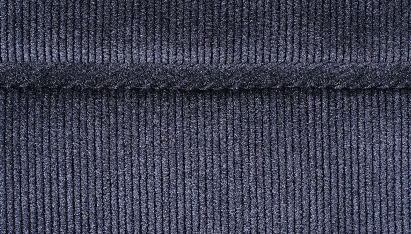 Close-up of gray ribbed synthetic fabric