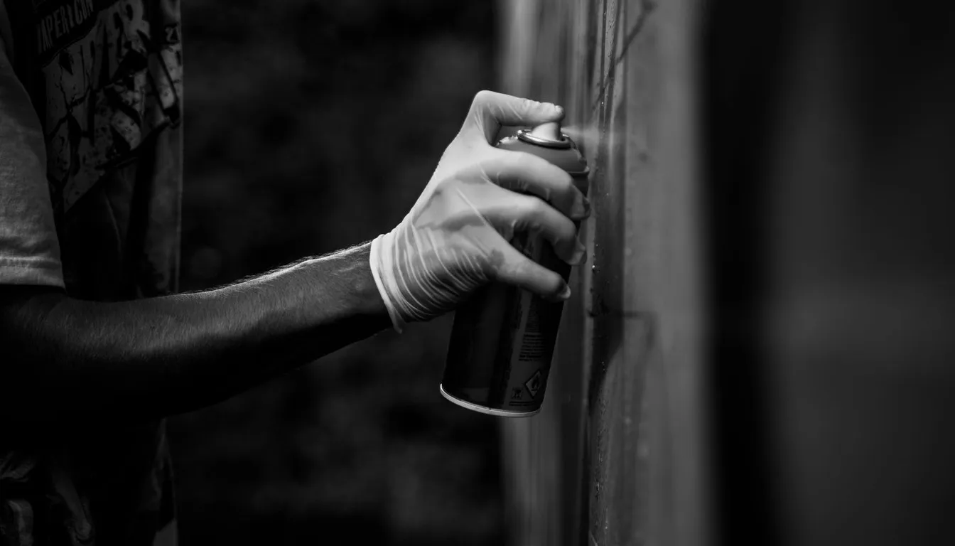 Hand holding an aerosol spray can