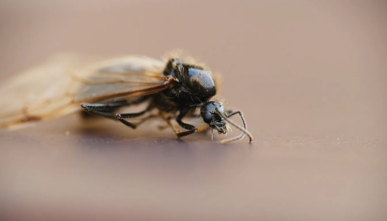 Winged ant in close-up