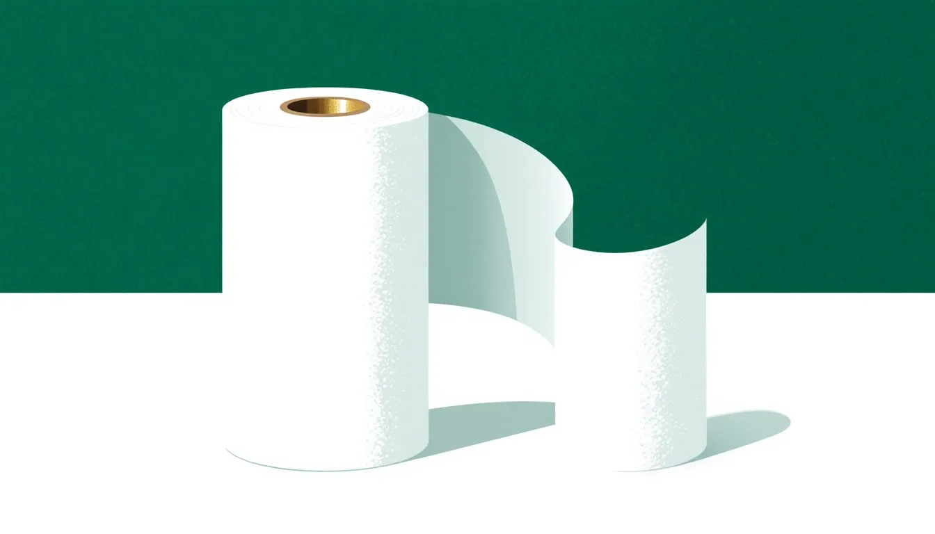 Roll of freezer paper unrolled against a dark background