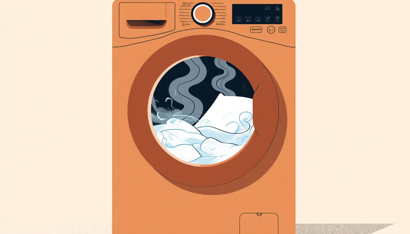 Bedding washing in a machine on a hot cycle