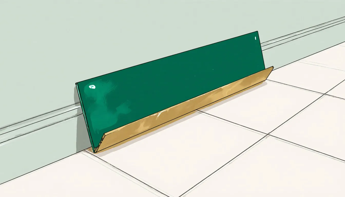 A glue board trap set on a tiled floor