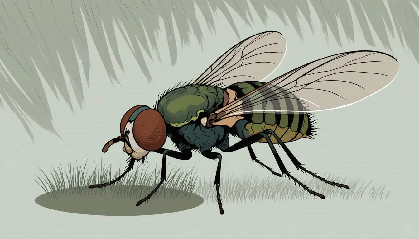 A horsefly resting on grass