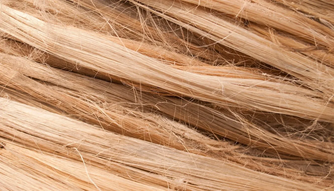 Natural jute fibers up close