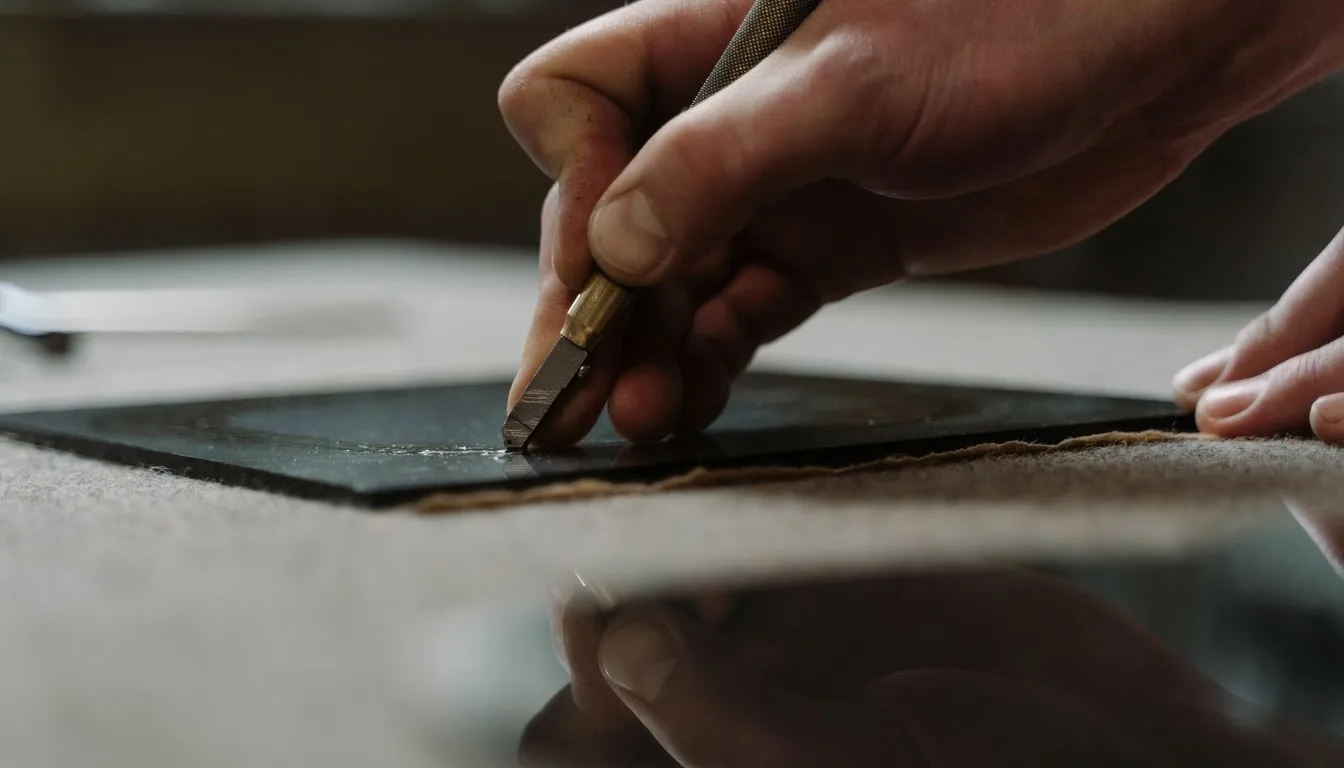 Hand scoring a sheet with a cutting tool