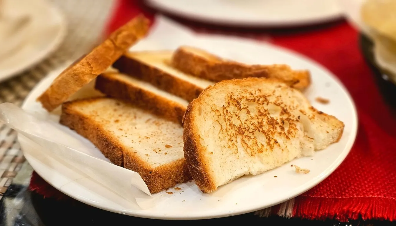 Slices of burnt toast on a plate