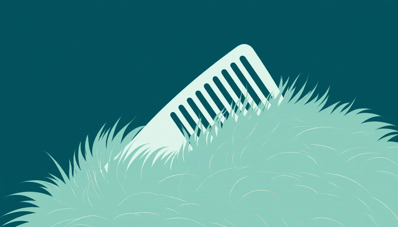 A flea comb drawn through pet fur