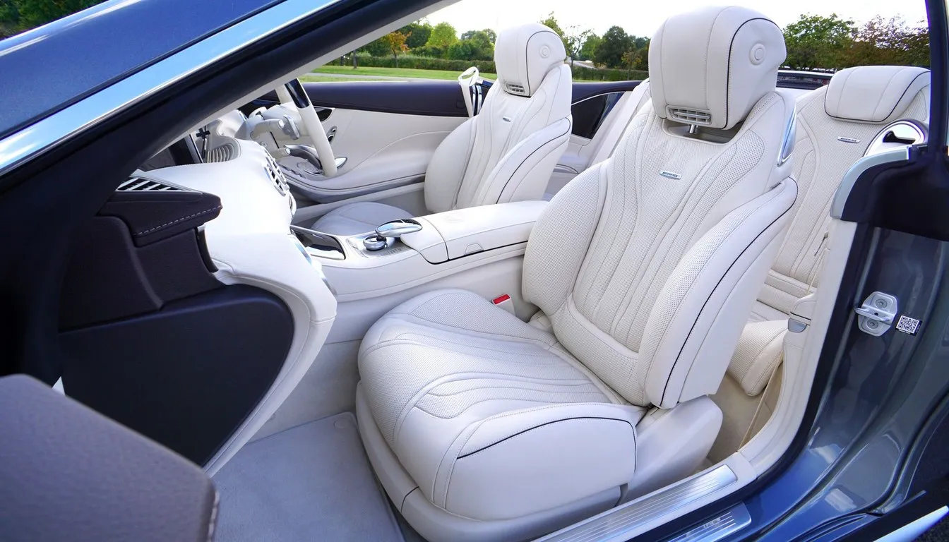 White leather car seats