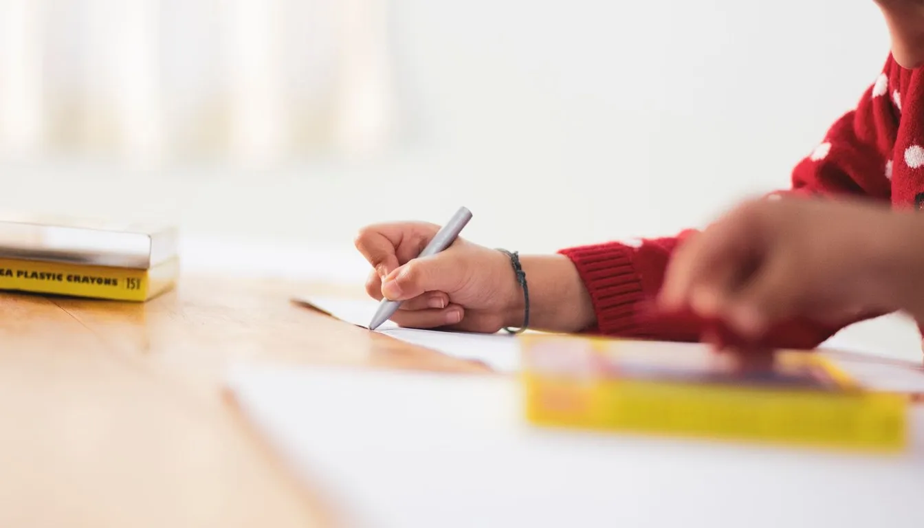 Child drawing at a table
