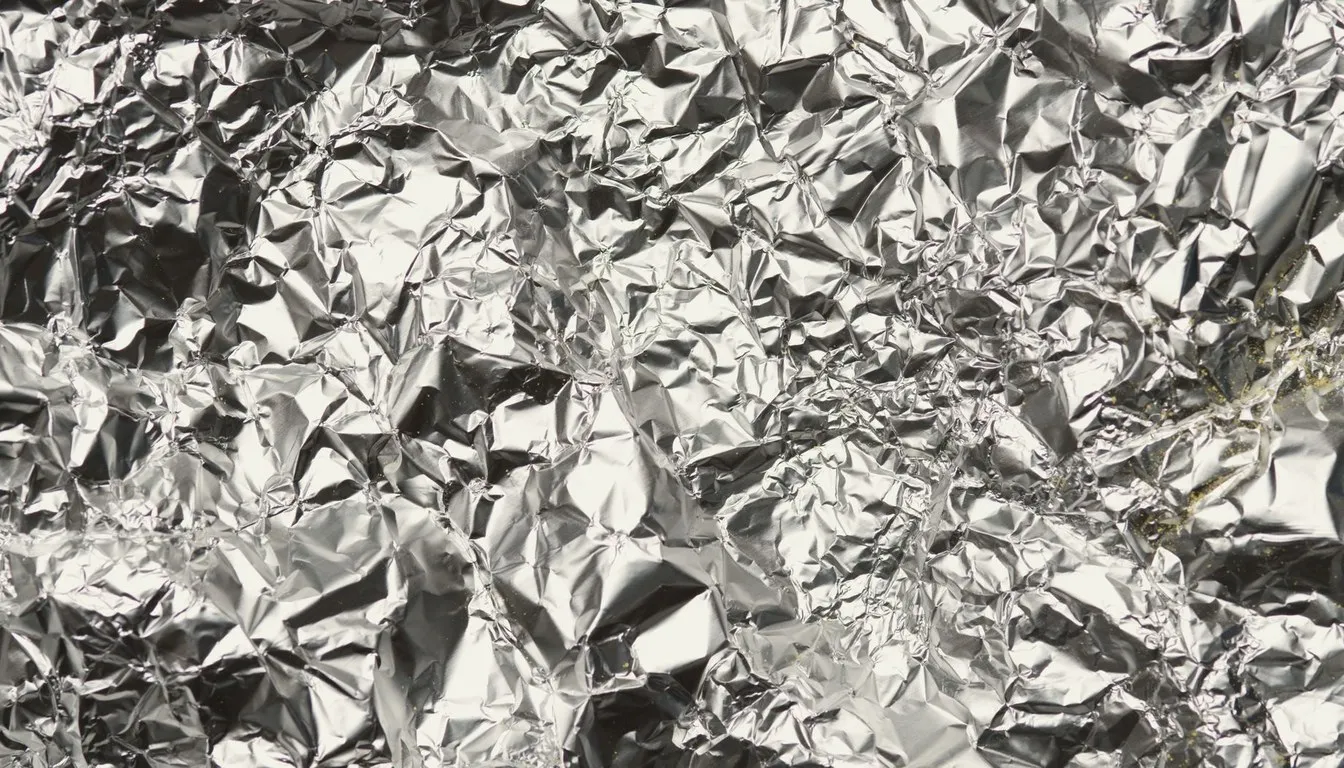 Sheet of crumpled aluminum foil