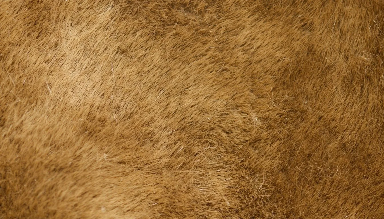 Tanned animal hide with golden fur