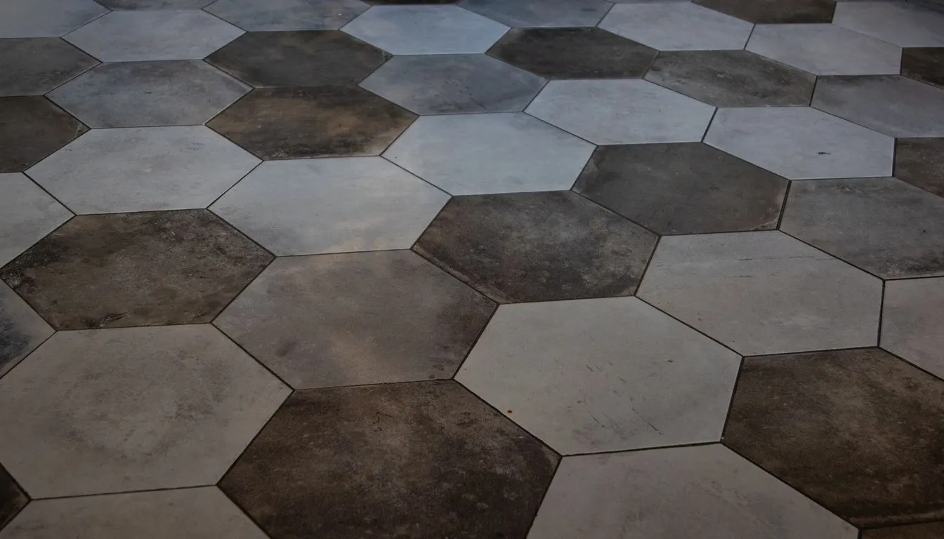Hexagonal stone tile floor