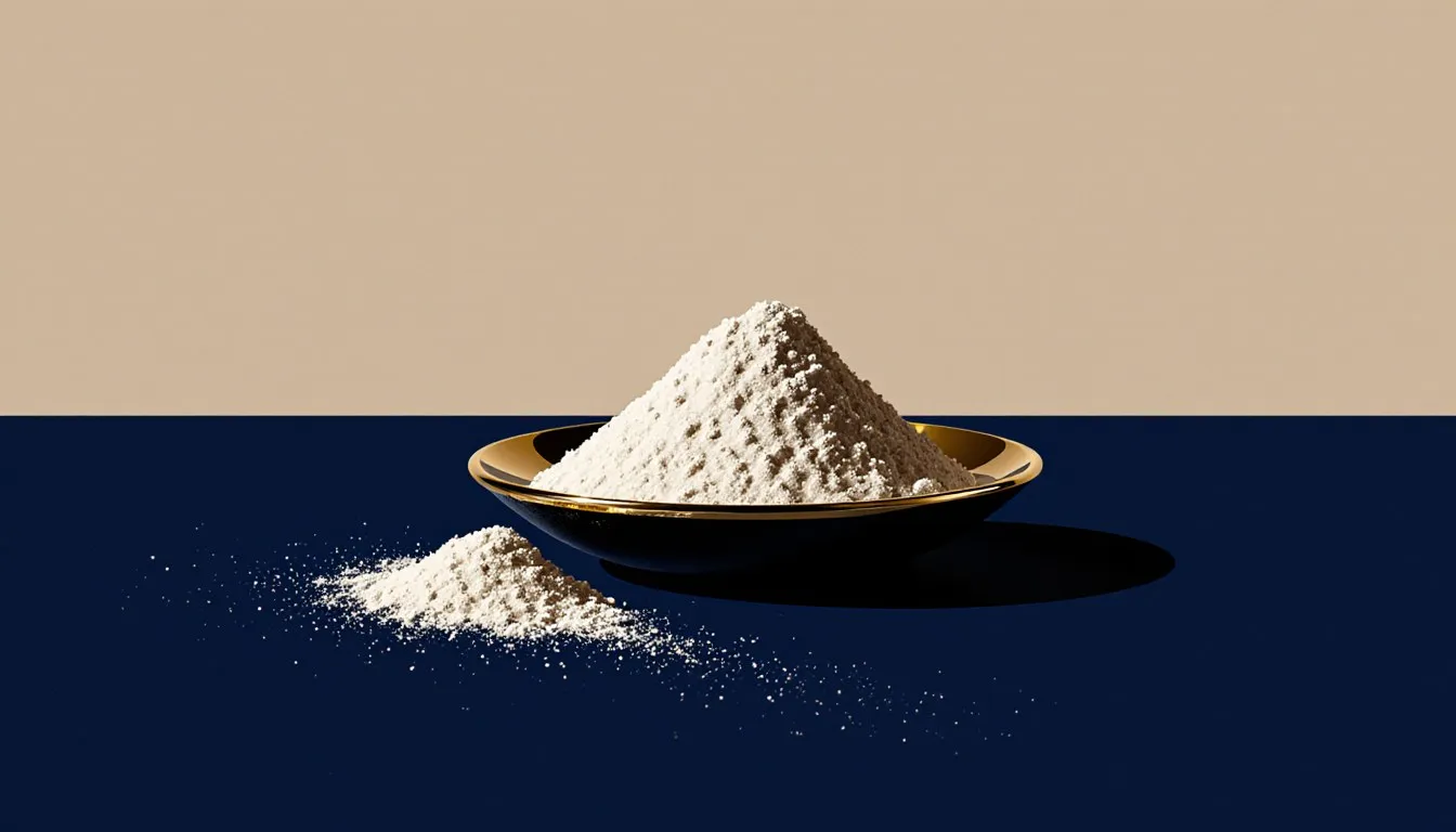 A shallow dish of white powder bait