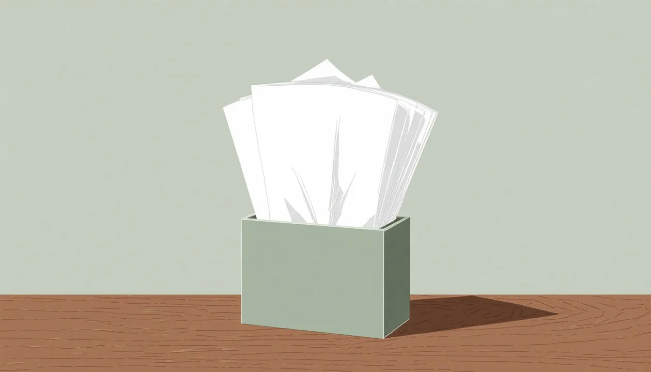Paper napkin holder filled with folded napkins