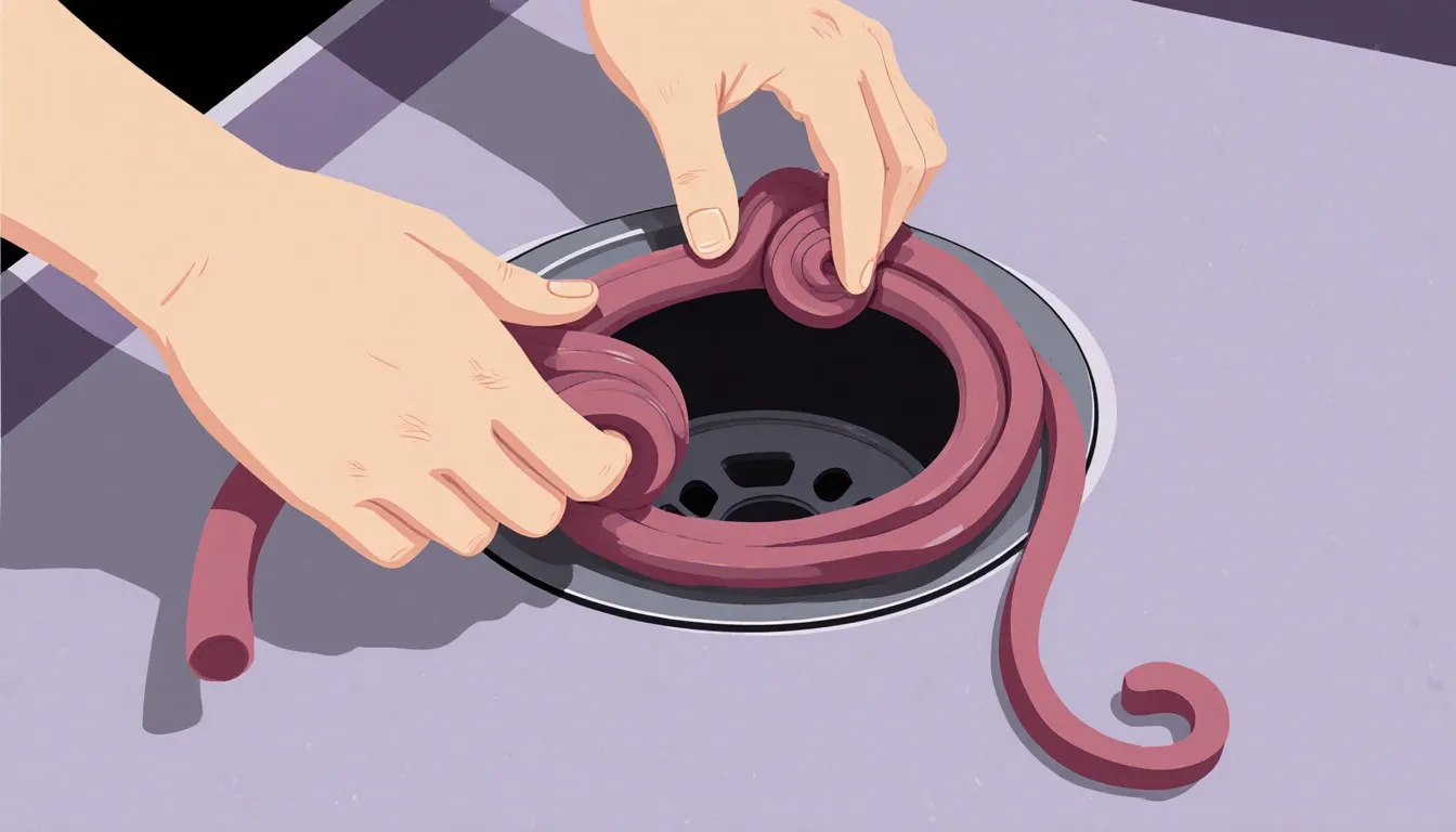 Hands rolling a rope of plumber's putty around a sink drain