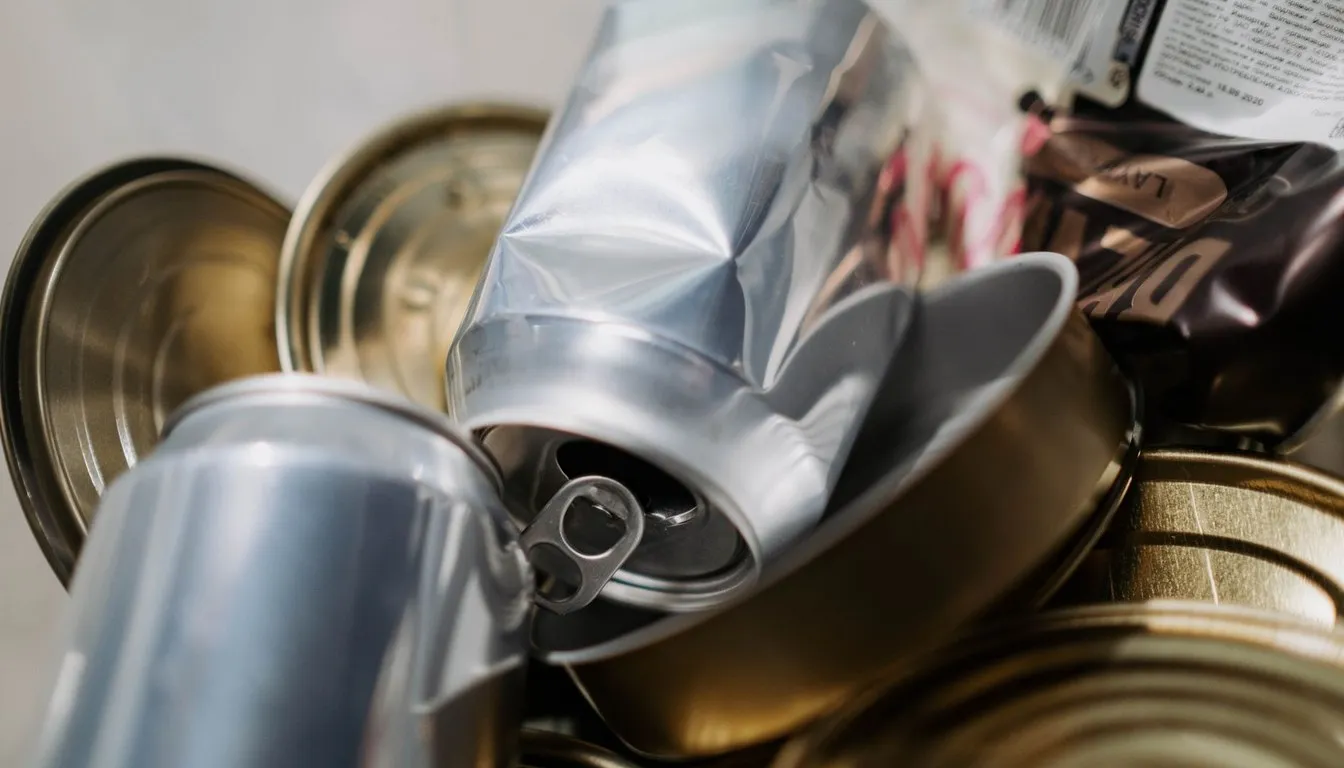 Crushed aluminum cans