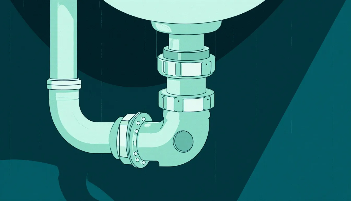 P-trap plumbing under a sink