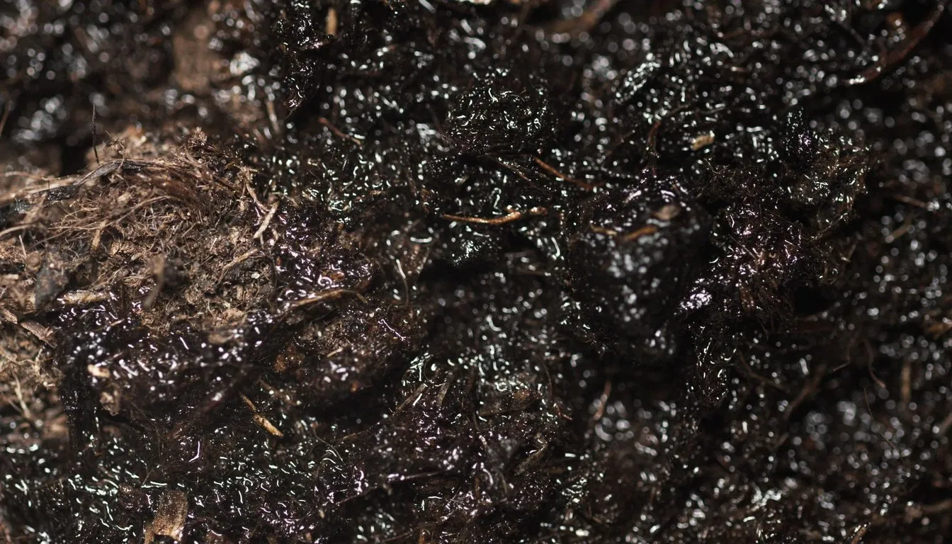 Close-up of dark moist soil