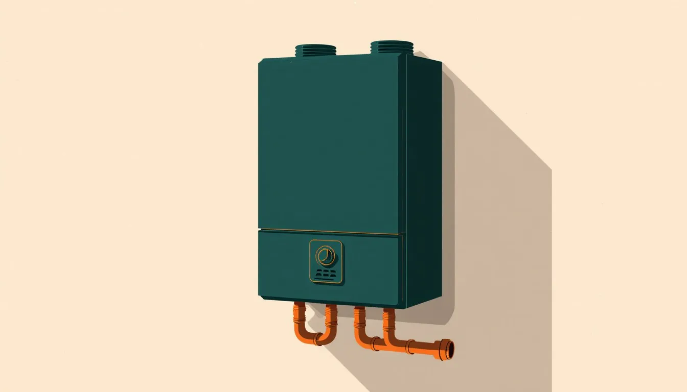 Wall-mounted tankless water heater with copper connections