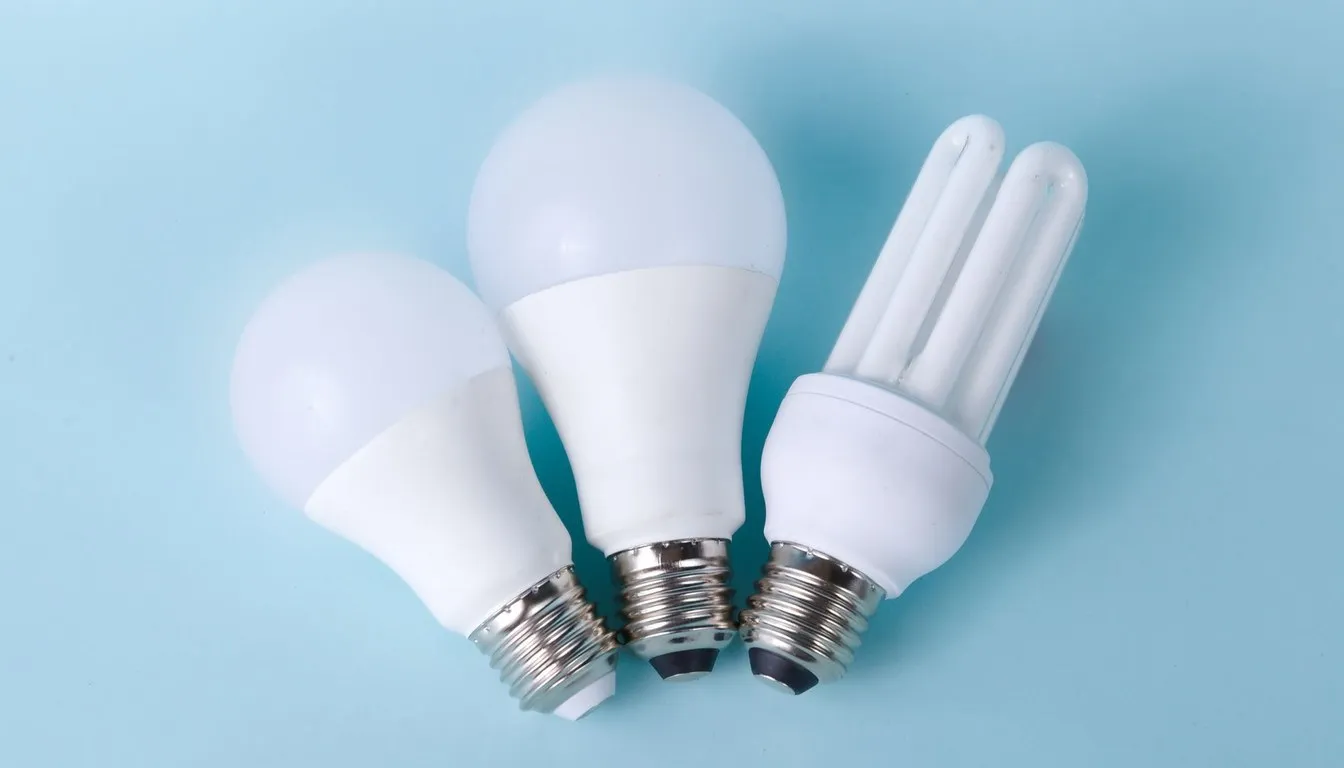 LED bulbs on a blue background