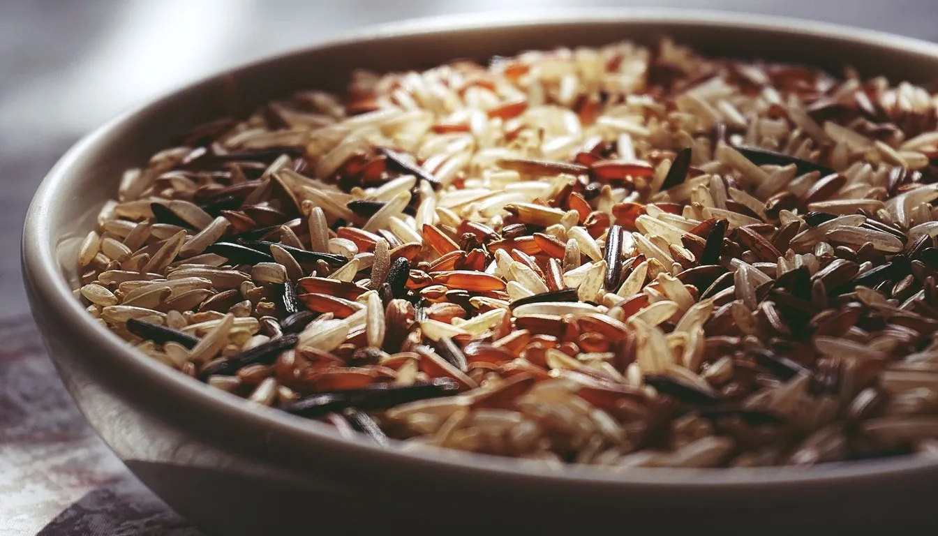 Bowl of mixed rice and grains