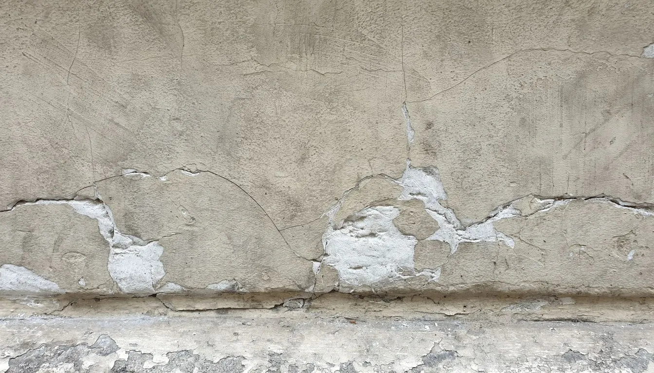 Patched cement rendering on an old wall