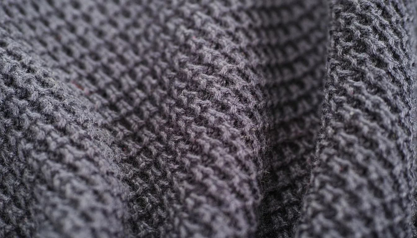 Close-up of gray knit fabric texture