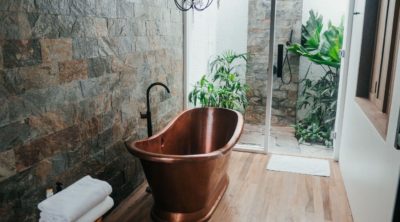 beautiful copper bathtub installed by tampa bay plumbers